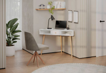 Стол письменный угловой, арт.6-01104, белый(ГК) в Артёмовском - artyomovskij.mebel-e96.ru