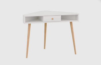 Стол письменный угловой, арт.6-01104, белый(ГК) в Артёмовском - artyomovskij.mebel-e96.ru