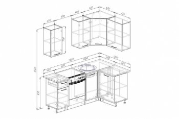 Кухонный гарнитур угловой Крафт 2000х1200 в Артёмовском - artyomovskij.mebel-e96.ru