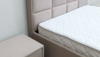 Кровать с подъемным механизмом Мега беж (Лин) в Артёмовском - artyomovskij.mebel-e96.ru