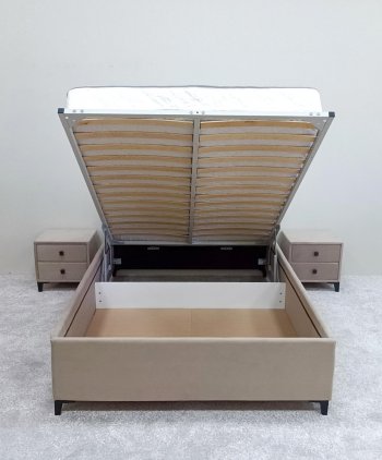 Кровать с подъемным механизмом Мега беж (Лин) в Артёмовском - artyomovskij.mebel-e96.ru