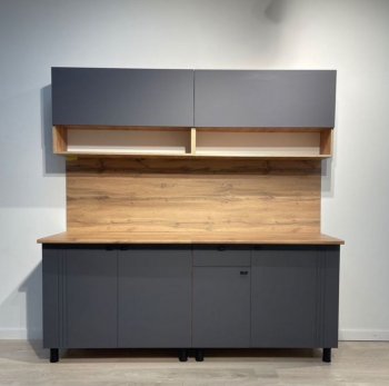 Кухонный гарнитур Монако 2000 мм графит (СВ) в Артёмовском - artyomovskij.mebel-e96.ru