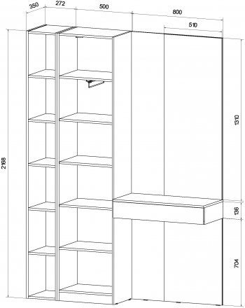 Прихожая Ева кашемир (Лин) в Артёмовском - artyomovskij.mebel-e96.ru