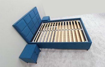 Кровать с подъемным механизмом Мега синий (Лин) в Артёмовском - artyomovskij.mebel-e96.ru