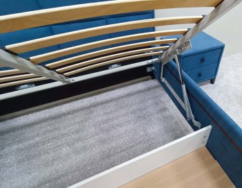 Кровать с подъемным механизмом Мега синий (Лин) в Артёмовском - artyomovskij.mebel-e96.ru