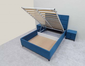Кровать с подъемным механизмом Мега синий (Лин) в Артёмовском - artyomovskij.mebel-e96.ru