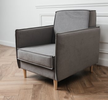 Кресло 831 Серый, велюр (Brendoss) в Артёмовском - artyomovskij.mebel-e96.ru