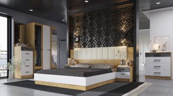 Спальный гарнитур Адель модульный вотан/белый (Эра) в Артёмовском - artyomovskij.mebel-e96.ru