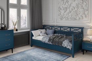Кровать из массива Амелия сапфир без ящиков (БМ) в Артёмовском - artyomovskij.mebel-e96.ru