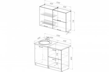 Кухонный гарнитур Антика лайт 1200 мм (Герда) в Артёмовском - artyomovskij.mebel-e96.ru