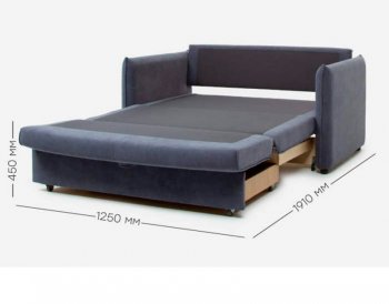 Диван Атика 125, велюр Ультра грей (темно-серый) (Аврора) в Артёмовском - artyomovskij.mebel-e96.ru