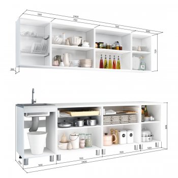 Кухонный гарнитур Айсбери 2400 мм (БТС) в Артёмовском - artyomovskij.mebel-e96.ru