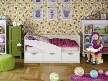 Кровать Бабочки Шарли белый (Миф) в Артёмовском - artyomovskij.mebel-e96.ru