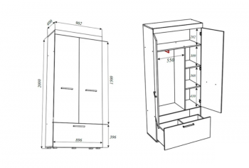 Шкаф Бастон 900 мм (Эра) в Артёмовском - artyomovskij.mebel-e96.ru