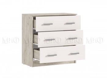 Комод 3 ящика Бася крафт/кашемир (Миф) в Артёмовском - artyomovskij.mebel-e96.ru