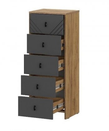 Комод (5 ящиков) Байкал Графит/Дуб золотой (СВ) в Артёмовском - artyomovskij.mebel-e96.ru