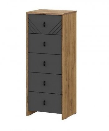Комод (5 ящиков) Байкал Графит/Дуб золотой (СВ) в Артёмовском - artyomovskij.mebel-e96.ru