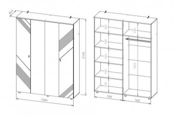 Шкаф 1580 мм (1600) четырехстворчатый Байкал (СВ) в Артёмовском - artyomovskij.mebel-e96.ru