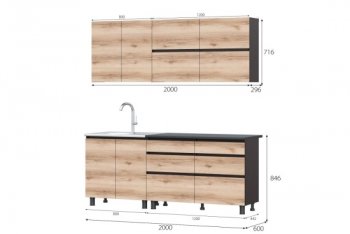 Кухонный гарнитур 2000 мм Берген Симпл (МИ) в Артёмовском - artyomovskij.mebel-e96.ru