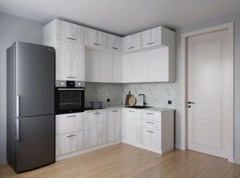 Кухонный гарнитур угловой Бланка 2200*1700 мм (Санвут) в Артёмовском - artyomovskij.mebel-e96.ru