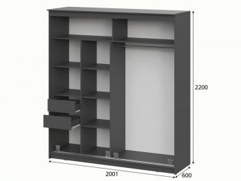 Шкаф-купе №25 2000 мм Блэк ЛАЙТ графит (СВ) в Артёмовском - artyomovskij.mebel-e96.ru