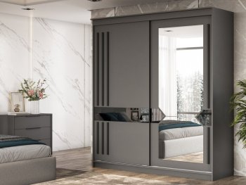 Шкаф-купе №25 2000 мм Блэк ЛАЙТ графит (СВ) в Артёмовском - artyomovskij.mebel-e96.ru