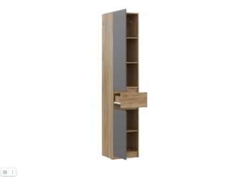 Шкаф (пенал) 400 мм Бостон Лайт ШК-001 серый (Стиль) в Артёмовском - artyomovskij.mebel-e96.ru