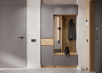 Прихожая Бостон Лайт комп.1 серый шифер (Стиль) в Артёмовском - artyomovskij.mebel-e96.ru