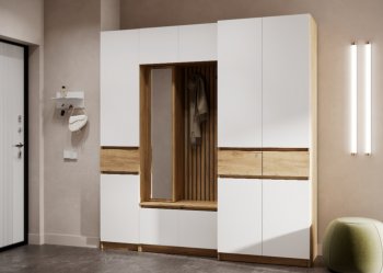 Прихожая Бостон Лайт комп.2 белый (Стиль) в Артёмовском - artyomovskij.mebel-e96.ru