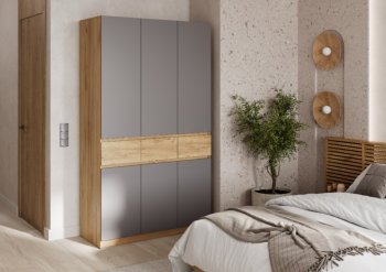 Шкаф 1200 мм Бостон Лайт ШК-003 серый (Стиль) в Артёмовском - artyomovskij.mebel-e96.ru