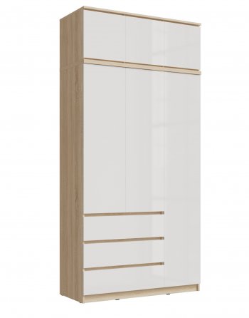 Шкаф 1200 мм Челси с антресолью, сонома/белый (Миф) в Артёмовском - artyomovskij.mebel-e96.ru