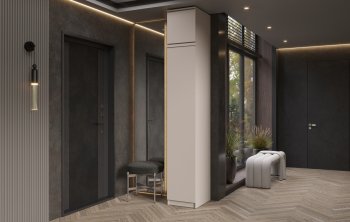 Пенал 400 мм Челси (1 створка) с антресолью, Кашемир (Миф) в Артёмовском - artyomovskij.mebel-e96.ru