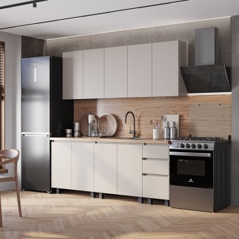 Кухонный гарнитур Честер 2000 мм кашемир (БТС) в Артёмовском - artyomovskij.mebel-e96.ru