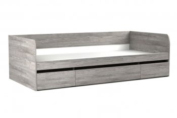 Кровать 900 с ящиками Денвер Риббек серый (СБК) в Артёмовском - artyomovskij.mebel-e96.ru