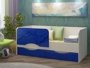 Детская кровать Дельфин-2 МДФ, тёмно-синий, 80х160 в Артёмовском - artyomovskij.mebel-e96.ru