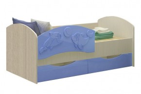 Детская кровать Дельфин-3 МДФ голубой, 80х160 в Артёмовском - artyomovskij.mebel-e96.ru