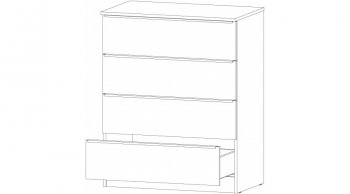 Комод Элегант 4 ящика Белый (Лин) в Артёмовском - artyomovskij.mebel-e96.ru