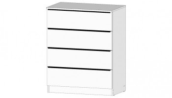 Комод Элегант 4 ящика Белый (Лин) в Артёмовском - artyomovskij.mebel-e96.ru