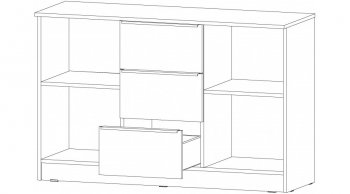 Комод Элегант большой графит (Лин) в Артёмовском - artyomovskij.mebel-e96.ru