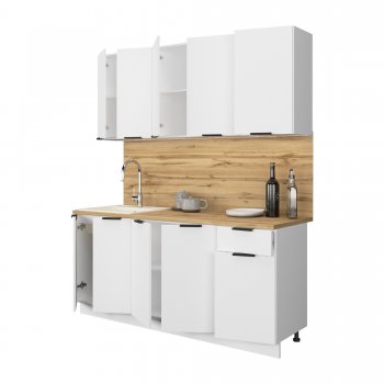 КУхонный гарнитур Эстетик 1800 мм белый (Сурская) в Артёмовском - artyomovskij.mebel-e96.ru