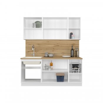 КУхонный гарнитур Эстетик 1800 мм белый (Сурская) в Артёмовском - artyomovskij.mebel-e96.ru