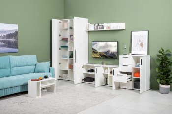 Стенка Эйр модульная, белый (Моби) в Артёмовском - artyomovskij.mebel-e96.ru