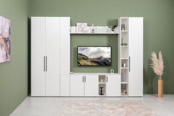 Стенка Эйр модульная, белый (Моби) в Артёмовском - artyomovskij.mebel-e96.ru