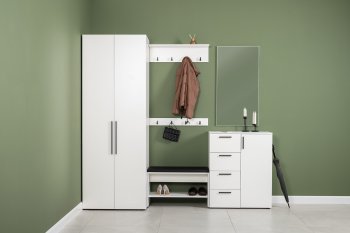 Тумба для обуви Эйр 16.130 белый (Моби) в Артёмовском - artyomovskij.mebel-e96.ru