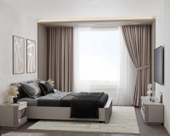 Спальный гарнитур Фантазия модульный, кашемир (Олмеко) в Артёмовском - artyomovskij.mebel-e96.ru