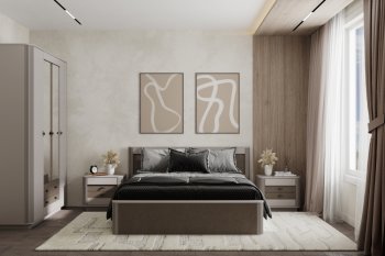 Спальный гарнитур Фантазия модульный, кашемир (Олмеко) в Артёмовском - artyomovskij.mebel-e96.ru