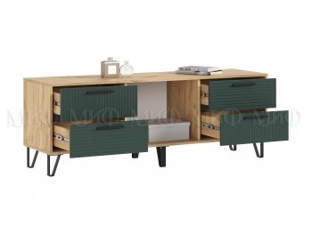 Тумба ТВ Флэш крафт/грин (Миф) в Артёмовском - artyomovskij.mebel-e96.ru