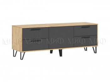 Тумба ТВ Флэш крафт/графит (Миф) в Артёмовском - artyomovskij.mebel-e96.ru