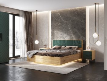 Кровать парящая Флэш крафт/грин (Миф) в Артёмовском - artyomovskij.mebel-e96.ru