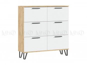 Обувница Флэш крафт/белый (Миф) в Артёмовском - artyomovskij.mebel-e96.ru